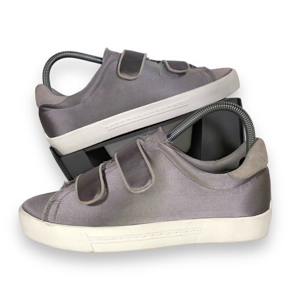 Joie Diata Hook & Loop Silver Satin Casual‎ Sneakers Women's 8.5